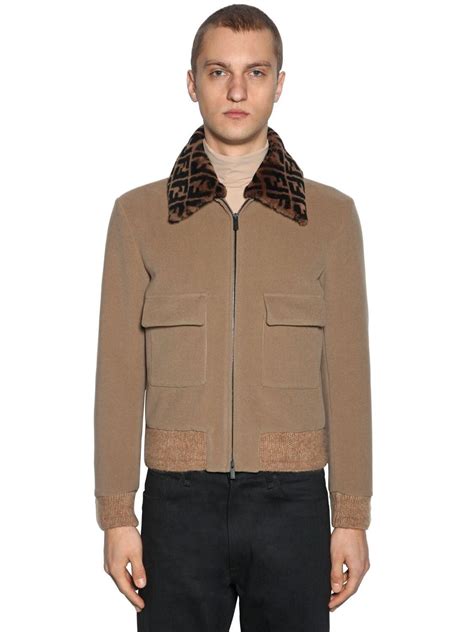 fendi men bomber jacket|fendi men's fur jackets.